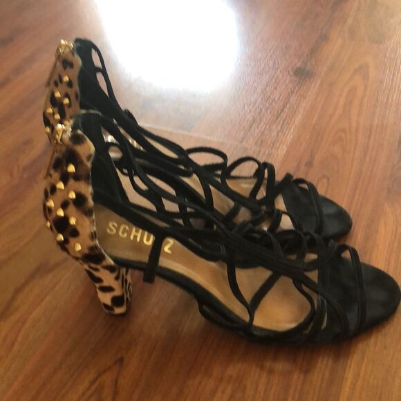 SCHULTZ Leopard studded heels Made in Brazil  7 - Picture 9 of 12